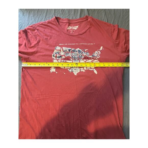 Budweiser USA Map Graphic T-Shirt Red Made in USA Beer Tee Size Large - Picture 4 of 6